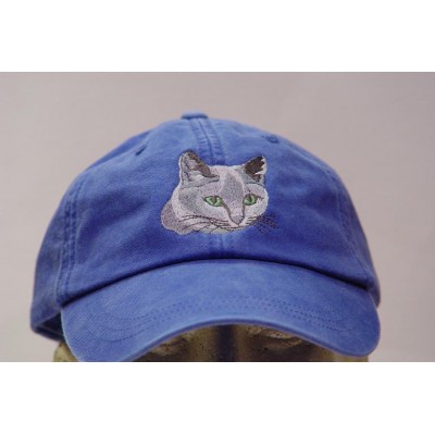 RUSSIAN BLUE CAT EMBROIDERED HAT WOMEN MEN BASEBALL CAP Price Embroidery Apparel  eb-94553720